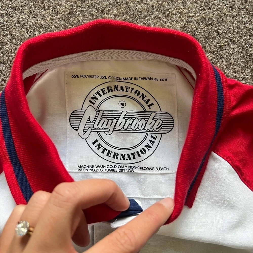Vintage Claybrooke Colorblock Raglan‎ Short Sleeve Retro Golf Polo Shirt Men’s M_5